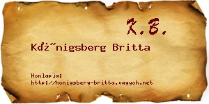 Königsberg Britta névjegykártya